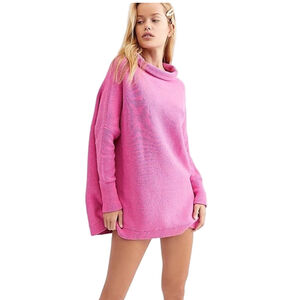 Free People Vibrant Pink Ottoman Sweater